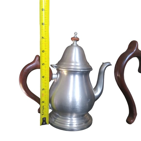 Vintage Pfaltzgraff Handcrafted Pewter Coffee/Tea Pot Made in the USA Lot of 2 - Picture 6 of 11